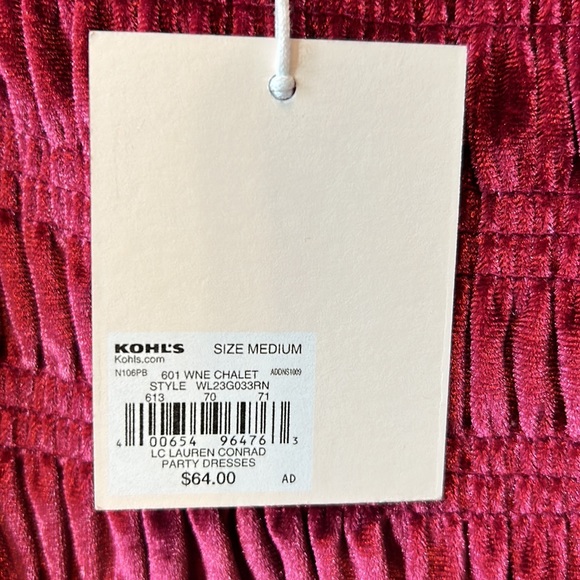 🆕 LC Lauren Conrad Burgundy Dress - Picture 11 of 11